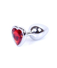 Plug-Jewellery Silver Heart PLUG - Red, S