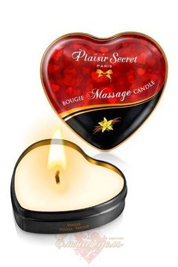 Массажная свеча сердечко - Plaisirs Secrets Vanilla (35 мл)