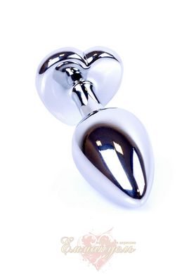Анальна пробка - Plug-Jewellery Silver Heart PLUG - Red, S