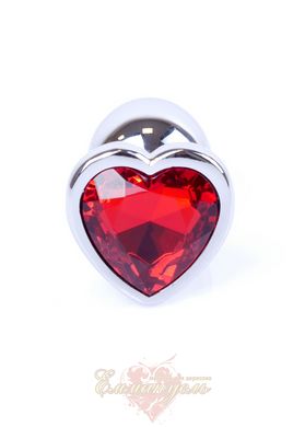 Анальная пробка - Plug-Jewellery Silver Heart PLUG - Red, S