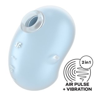 Vacuum clitoral stimulator with vibration - Satisfyer Cutie Ghost Blue