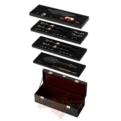 Luxurious set for - BDSM Zalo Bondage Play Kit, 10 accessories in a case, leather, Swarovski crystal