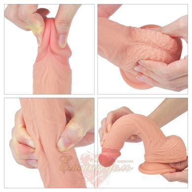Фаллоимитатор из двухслойного силикона Dual-Layered Silicone Cock 8.5" телесный 6452LV4003-9 фото