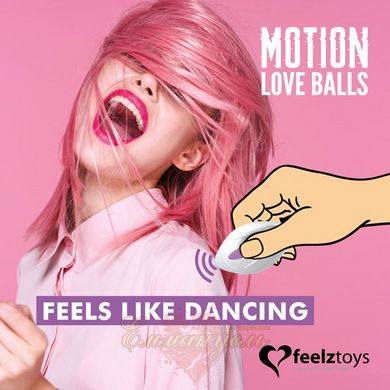 Вагінальні кульки з перловим масажем - FeelzToys Motion Love Balls Foxy з пультом ДУ, 7 режимів