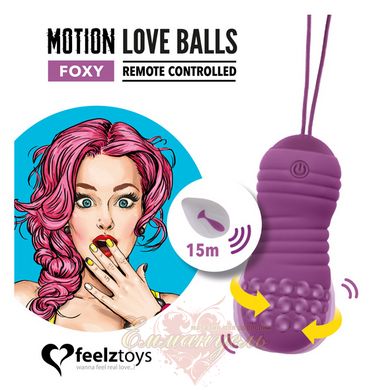 Вагінальні кульки з перловим масажем - FeelzToys Motion Love Balls Foxy з пультом ДУ, 7 режимів