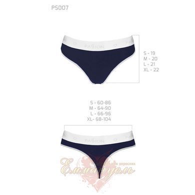 Спортивные трусики-стринги - Passion PS007 PANTIES S, navy blue SO4253 фото