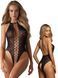 Black bodystocking with lace-up effect Obsessive B113 teddy, open crotch, size S/L SO7203 - photos (1