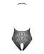 Black bodystocking with lace-up effect Obsessive B113 teddy, open crotch, size S/L SO7203 - photos (5
