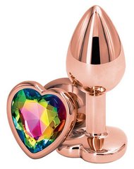 Butt plug - Rear Assets Rose Gold Heart Small - Rainbow