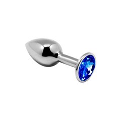 Анальная металлическая пробка с кристаллом - Alive Mini Metal Butt Plug Blue S