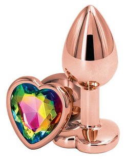 Butt plug - Rear Assets Rose Gold Heart Small - Rainbow