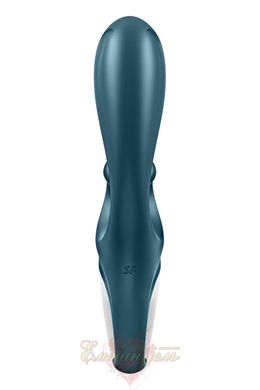 Smart rabbit vibrator - Satisfyer Hug Me Bluegrey, 2 motors, diameter 4.2cm, wide clitoral part