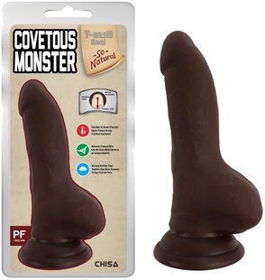Фалоімітатор - T-skin ReaL Covetous Monster-Brown, 18 см х 3,8 см 6610CN01018 фото