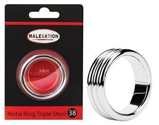 Эрекционное кольцо - MALESATION Metal Ring Triple Steel 614000031547 фото