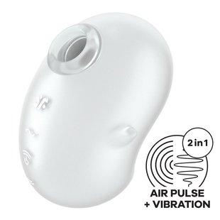 Vacuum clitoral stimulator with vibration - Satisfyer Cutie Ghost White