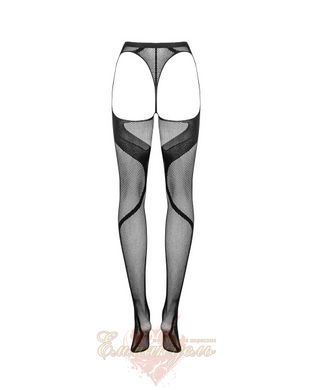 Obsessive Tights S336 Black Open Crotch Tights with Mesh and Wavy Pattern SO9786 &mdash; photos