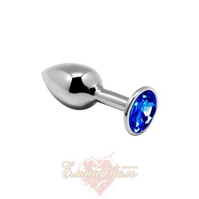 Анальная металлическая пробка с кристаллом - Alive Mini Metal Butt Plug Blue S
