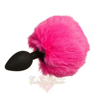 Butt plug with pompom Bunny Silicone, PINK S