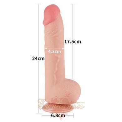 Фаллоимитатор Sliding-skin Dual Layer Dong 9.5" телесный 6452LV317211 фото