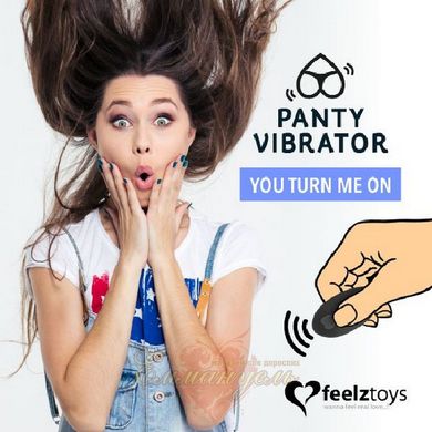 Вибратор в трусики - FeelzToys Panty Vibrator Pink с пультом ДУ, 6 режимов работы, сумочка-чехол