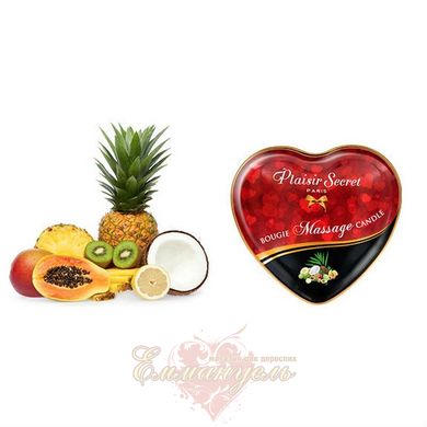 Массажная свеча сердечко - Plaisirs Secrets Exotic Fruits (35 мл)