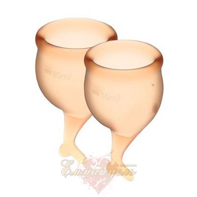 Set of menstrual cups - Satisfyer Feel Secure (orange), 15ml and 20ml