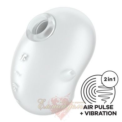 Vacuum clitoral stimulator with vibration - Satisfyer Cutie Ghost White