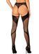 Obsessive Tights S336 Black Open Crotch Tights with Mesh and Wavy Pattern SO9786 - photos (2