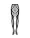 Obsessive Tights S336 Black Open Crotch Tights with Mesh and Wavy Pattern SO9786 - photos (3
