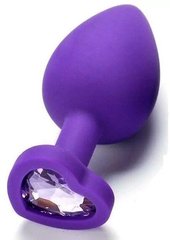 Silicone butt plug with crystal - SKN-KSIL-08L ( size L )