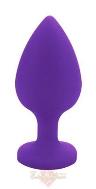 Silicone butt plug with crystal - SKN-KSIL-08L ( size L )