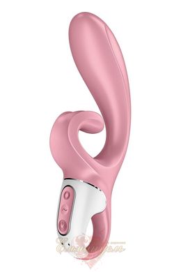 Smart rabbit vibrator - Satisfyer Hug Me Pink, 2 motors, diameter 4.2cm, wide clitoral part