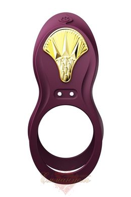 Смартэрекционное кольцо - Zalo — BAYEK Velvet Purple, двойное с вводимой частью, пульт ДУ