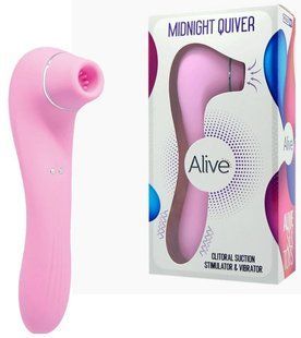 Вибратор и вакуумный стимулятор - Alive Midnight Quiver Pink - игрушка 2 в 1 SO4473 фото