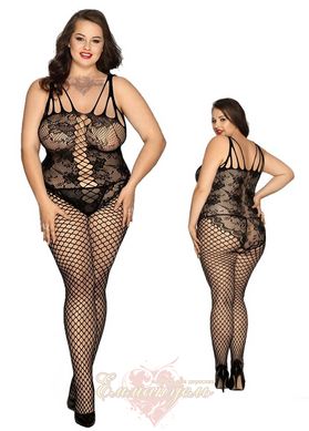 Full body bodystocking with mesh and lace Size Plus
