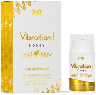 Жидкий вибратор – Intt Vibration Honey (15 мл), густой гель, очень вкусный, действует до 30 минут