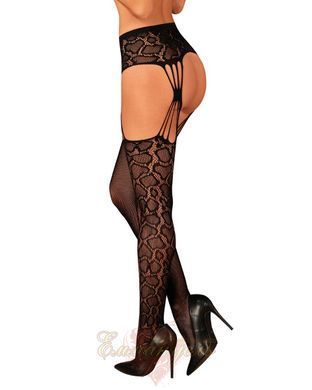Erotic bodystocking tights Obsessive S821 with garter belt and snake pattern, one size SO8162 &mdash; photos