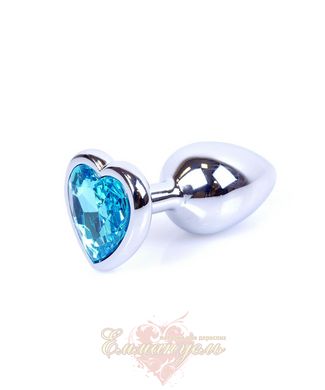 Plug-Jewellery Silver Heart PLUG - Light Blue, S