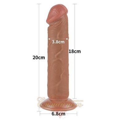 Фаллоимитатор Sliding-skin Dual Layer Dong 8" коричневый 6452LV317306 фото