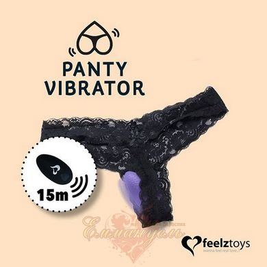 Вібратор в трусики - FeelzToys Panty Vibrator Purple з пультом дистанційного керування, 6 режимів роботи, сумочка-чохол