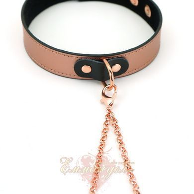 Liebe Seele Rose Gold Memory Collar With Nipple Clamps, leather SO9495 &mdash; photos