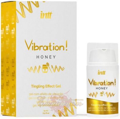 Liquid vibrator - Intt Vibration Honey (15 ml), thick gel, very tasty, lasts up to 30 minutes