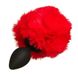 Butt plug with pompom Bunny Silicone, RED S