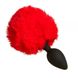 Butt plug with pompom Bunny Silicone, RED S