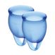 Set of menstrual cups - Satisfyer Feel Confident (dark blue), 15мл и 20мл