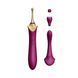 Вагинально-клиторальный вибратор Zalo Bess Velvet Purple, многофункциональный с насадками SO6653 фото