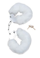Fetish Boss Series Furry Cuffs White
