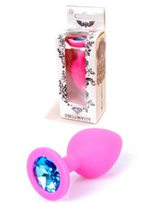 Анальная пробка - Jewellery Pink Silikon PLUG MediumLight Blue Diamond