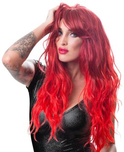 Парик - Wig red wavy long