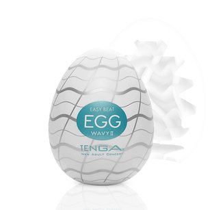 Мастурбатор-яйцо - Tenga Egg Wavy II с двойным волнистым рельефом